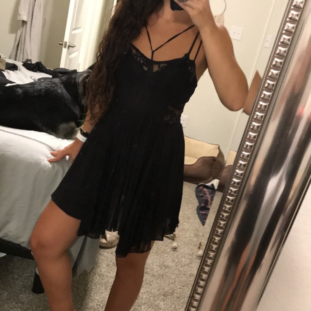 Free People Black Lace Dress
